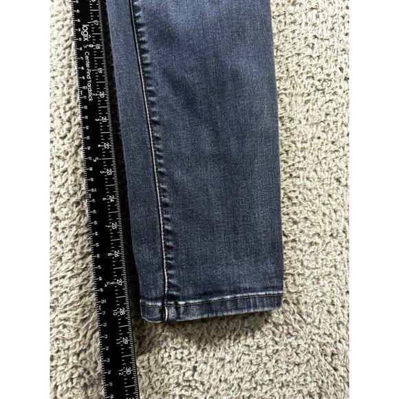 Chicos Jeans Women 0.5 US 6 Mid Rise Skinny Distressed Dark Wash Denim‎ Pants - Picture 5 of 8
